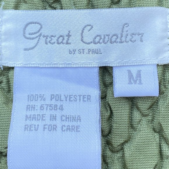 Great Cavalier Dark Green Crushed Velvet Crinkle Diamond Pattern Button Blazer-M - Picture 14 of 15